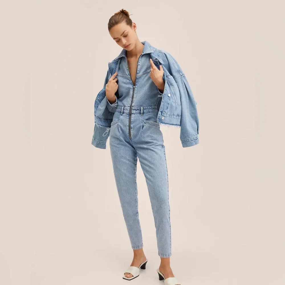 Mango Denim jumpsuit with zipper - Picture 2 of 10